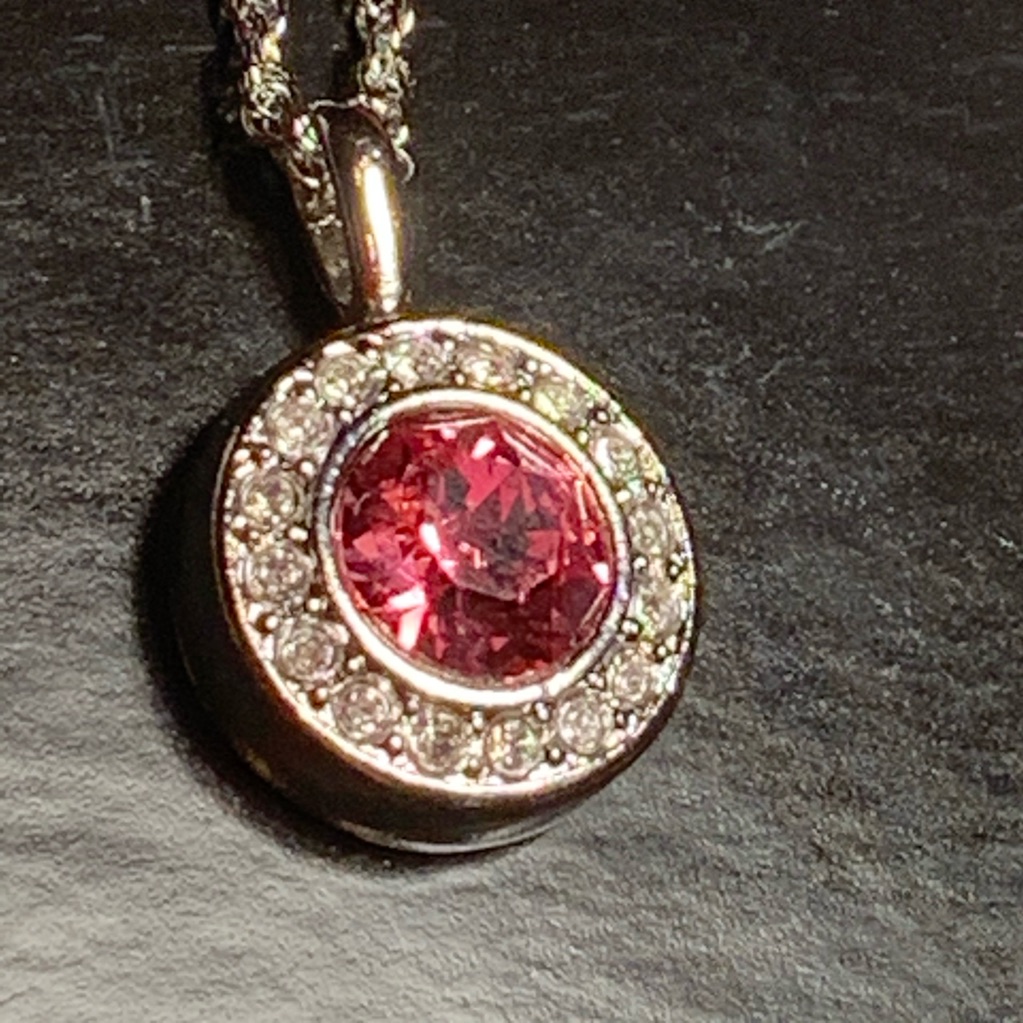 New Swarovski Birthstone Necklace October Rose